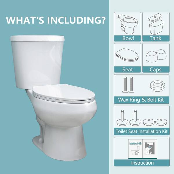 Zeafive Dual Flush Two Piece Toilets 12 in. Rough-in 1.1/1.6
