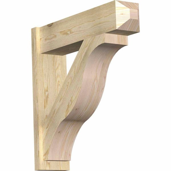 Ekena Millwork 8 in. x 32 in. x 32 in. Douglas Fir Fuston Craftsman Rough Sawn Outlooker