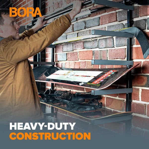 BORA 39.5 in. H x 72 in. W x 12.5 in. D 6-Level Black/Gray Mounted
