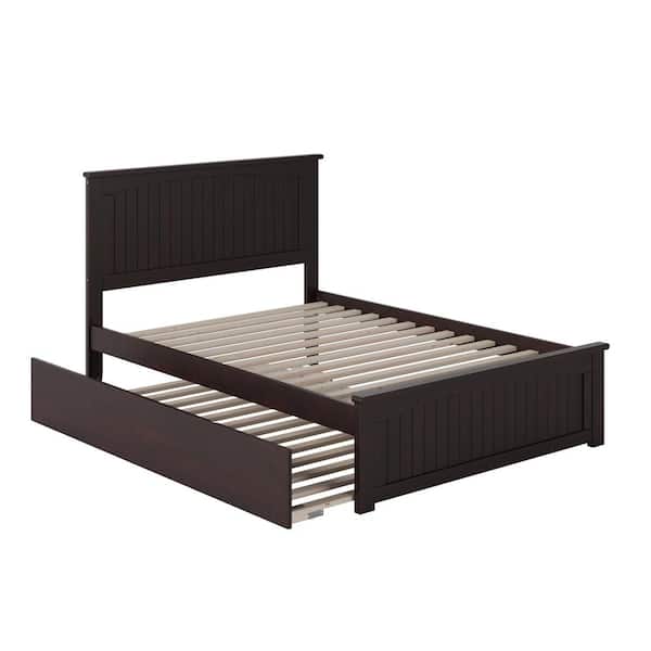 AFI Nantucket Espresso Full Platform Bed with Matching Foot Board with Full Urban Trundle Bed