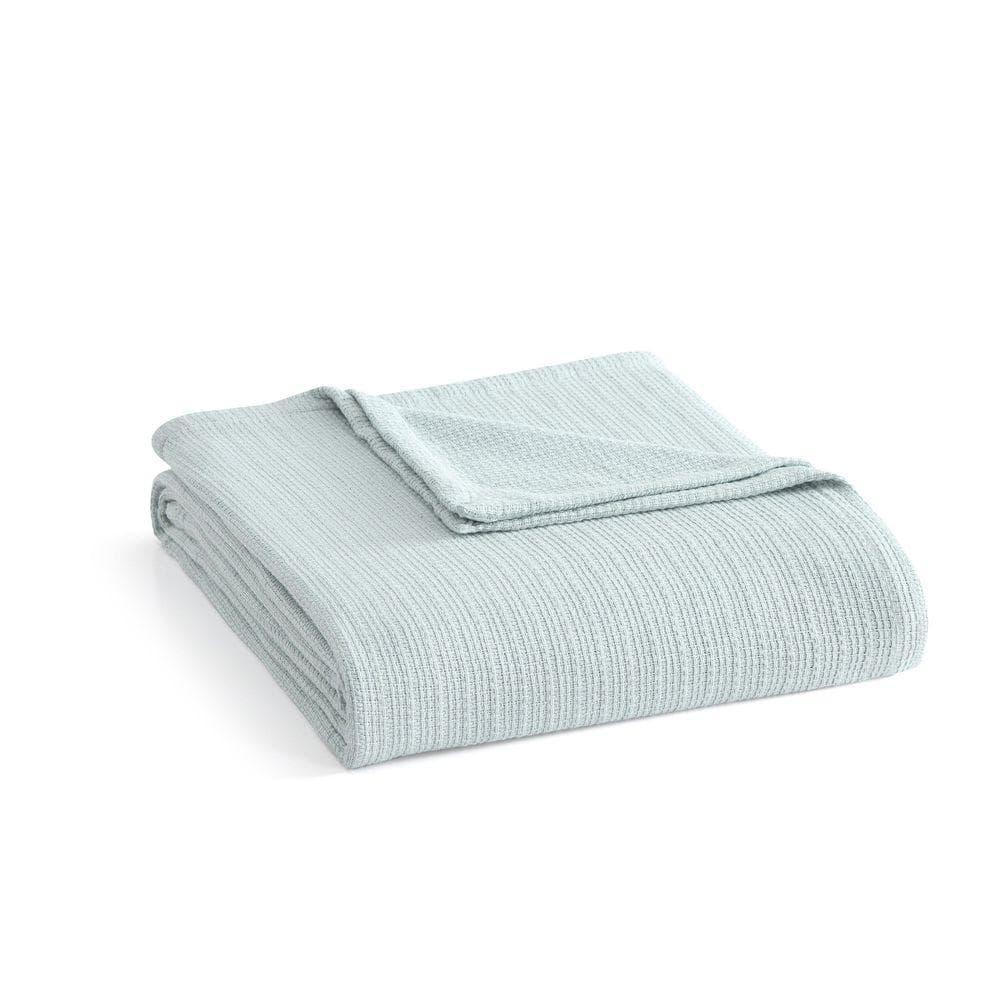 MARTHA STEWART Bedford Tile 1-Piece Blue Quartz Cotton Full/Queen