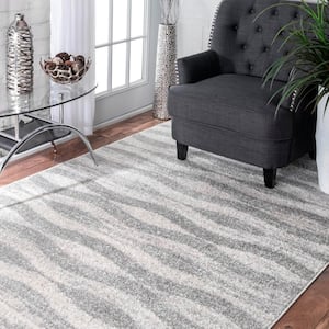 Tristan Modern Striped Gray 4 ft. x 6 ft. Area Rug