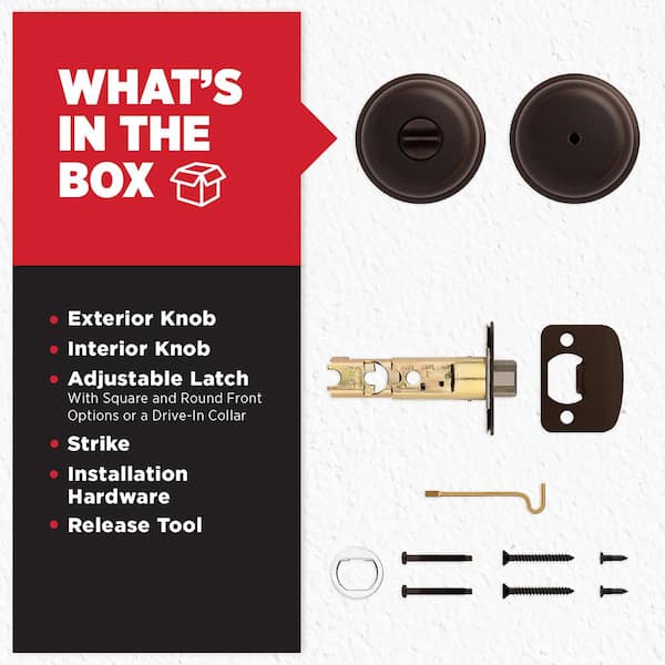 Kwikset Juno Venetian Bronze Privacy Bed/Bath Door Knob with Lock