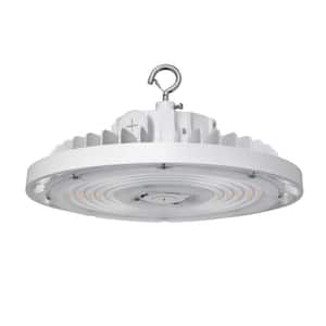 10.6in. White 150W Integrated LED UFO High Bay Light Fixture LED Commercial Lighting, Up To 21750 Lumen, 0-10V Dimmable