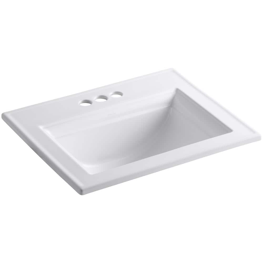Memoirs Stately White Ceramic Self-Rimming Bathroom Sink 23" x 18"