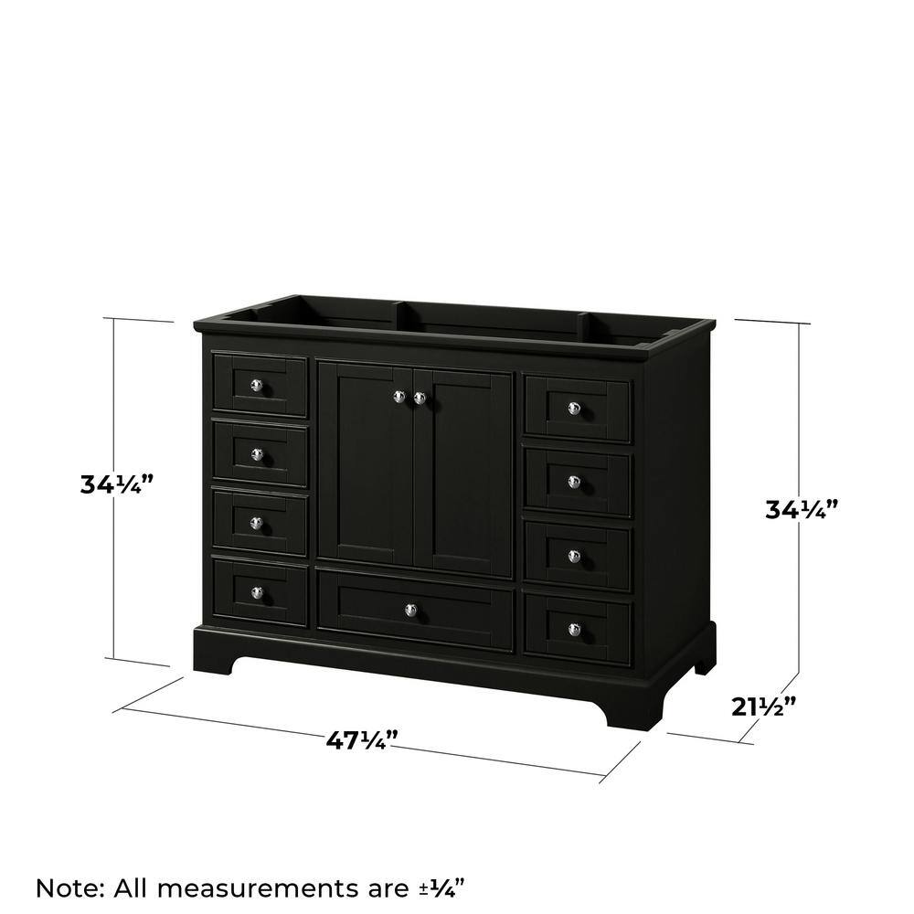 Deborah Dark Espresso 48" Single Freestanding Vanity Base with Polished Chrome Hardware