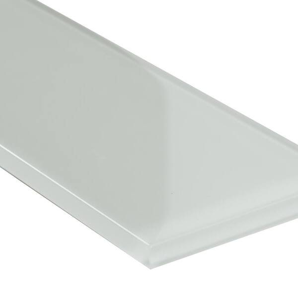 MSI      Snow Cap White 3 in. x 9 in. x 8mm Glossy Glass Wall Tile (3.8 sq. ft. / case)