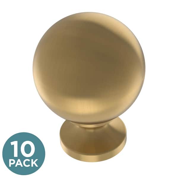 Liberty Orb 1-3/16 in. (30 mm) Modern Gold Round Cabinet Knob (10-Pack)