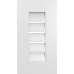 12 in. x 22 in. Rectangular White PVC Paintable Gable Louver Vent Functional