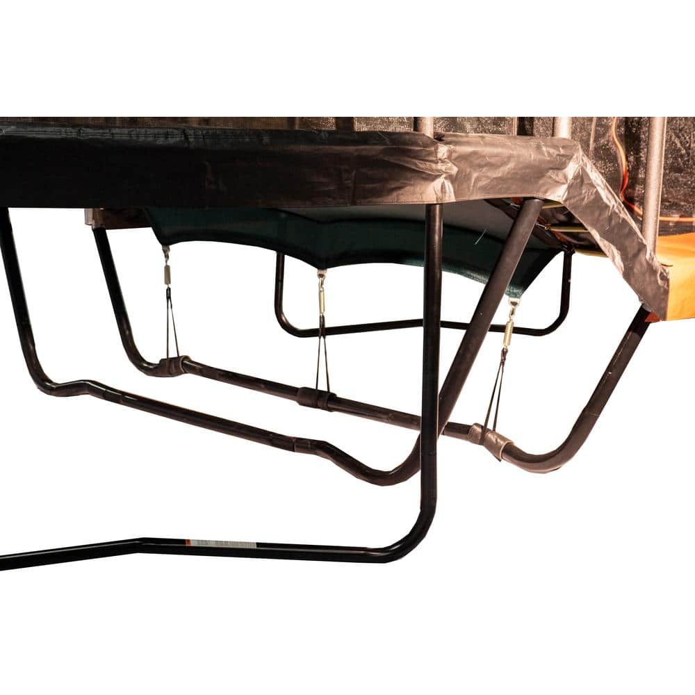 10' x 17' Black Steel Oval Trampoline with Enclosure