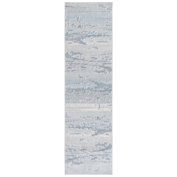 Blair Blue/Gray 2 ft. x 8 ft. Machine Washable Abstract Modern Runner Rug