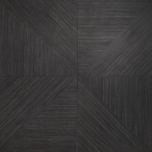 Luxury Ribbed Charcoal 23.62 in. x 47.24 in. Matte Porcelain Wall (15.49 sq. Ft./Case)