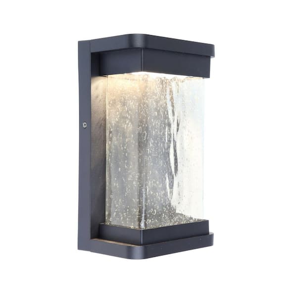 LUTEC 1 Light Black Integrated LED Outdoor Wall Lantern Sconce