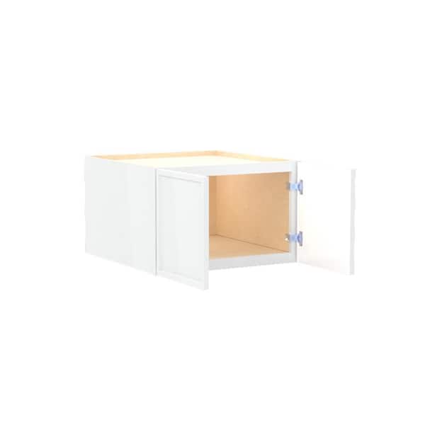 Franklin 24 in. W x 24 in. D x 15 in. H Assembled Plywood Wall Bridge Kitchen Cabinet in Vesper White with Soft Close