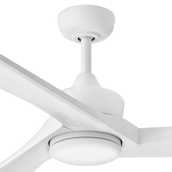 HINKLEY - Sculpt 60.0 in. Indoor/Outdoor Integrated LED Matte White Ceiling Fan with Remote Control