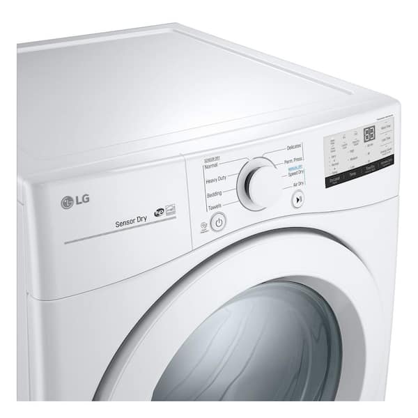 LG 7.4 Cu. Ft. Vented Stackable Electric Dryer in White with Sensor Dry  DLE3400W - The Home Depot