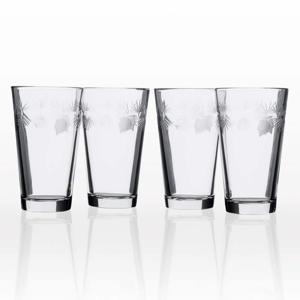 Jlong Drinking Glasses Set of 4 - 22oz Iced Coffee Glasses, Iced