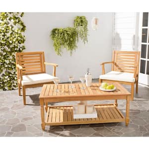 Oakley Teak Brown Rectangle Wood Outdoor Coffee Table