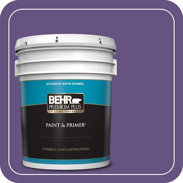 BEHR PREMIUM PLUS 5 gal. Home Decorators Collection #HDC-MD-25 Virtual Violet Satin Enamel Exterior Paint & Primer