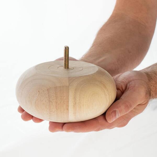 5 in. x 2-1/4 in. Pine Bun Foot 5 in. x 2-1/4 in. Pine Bun Foot
