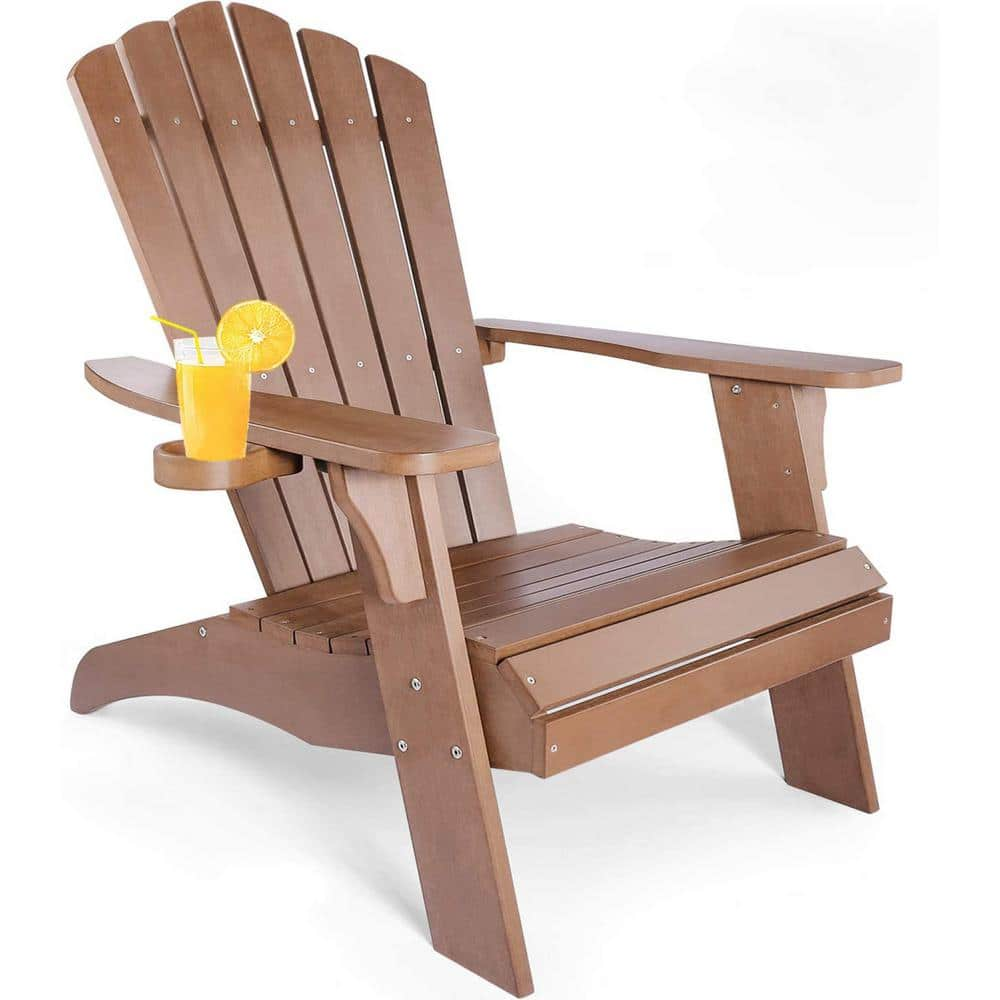 Itapo Brown Plastic Adirondack Chair JR W969A3 The Home Depot   Plastic Adirondack Chairs Jr W969a3 64 1000 