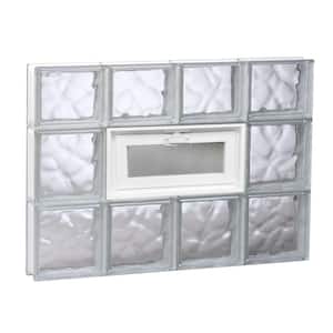 31 in. x 21.25 in. x 3.125 in. Frameless Wave Pattern Vented Glass Block Window