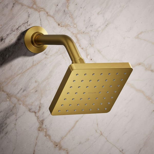 Parallel 1-Spray Patterns 2.5 GPM 5 in. Wall Mount Fixed Shower Head in Vibrant Brushed Moderne Brass