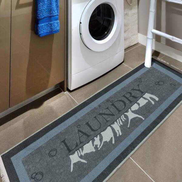 Laundry Room Rug Runner, Non Slip Laundry Mats, Super Absorbent