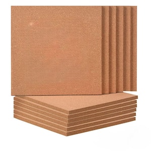 12 x 12 Square Natural Cork Board Tiles Self-Adhesive 1/2 Thick with Push Pins for Wall Decorating 12-Pack
