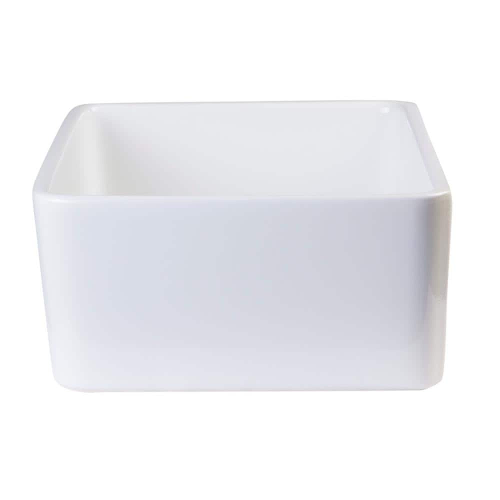 White Fireclay Single Bowl Farmhouse Apron Kitchen Sink
