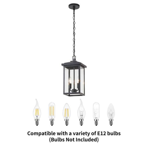 ライト・ランタン Valo shade wantkey black wantkey camp KAWOTI 16.25 in. 2-Light Black Outdoor Lantern Pendant Light with