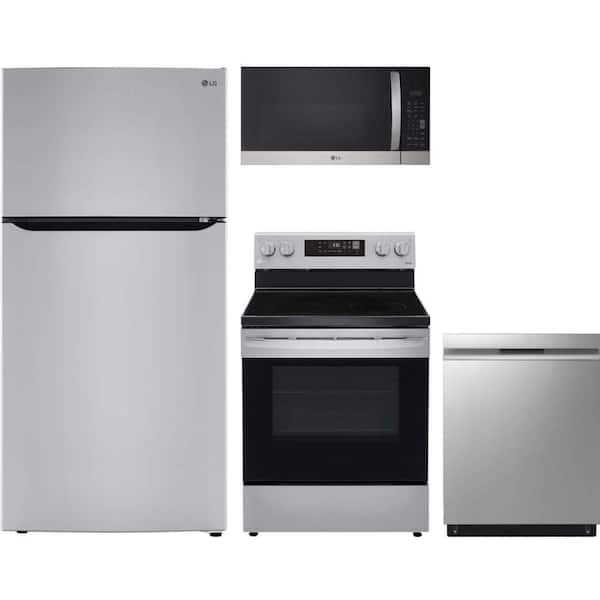 24 cu. ft. Standard Depth Refrigerator with 5 Burner Freestanding Electric Range and Dishwasher with QuadWash