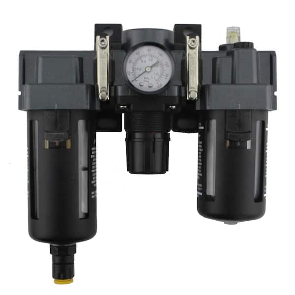 EXELAIR 3/8 in. NPT Polycarbonate FRL Air Filter Regulator and Lubricator System