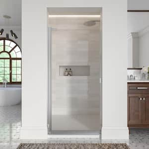 Armon 34-1/4 in. x 66 in. Semi-Frameless Pivot Shower Door in Chrome with AquaGlideXP Clear Glass