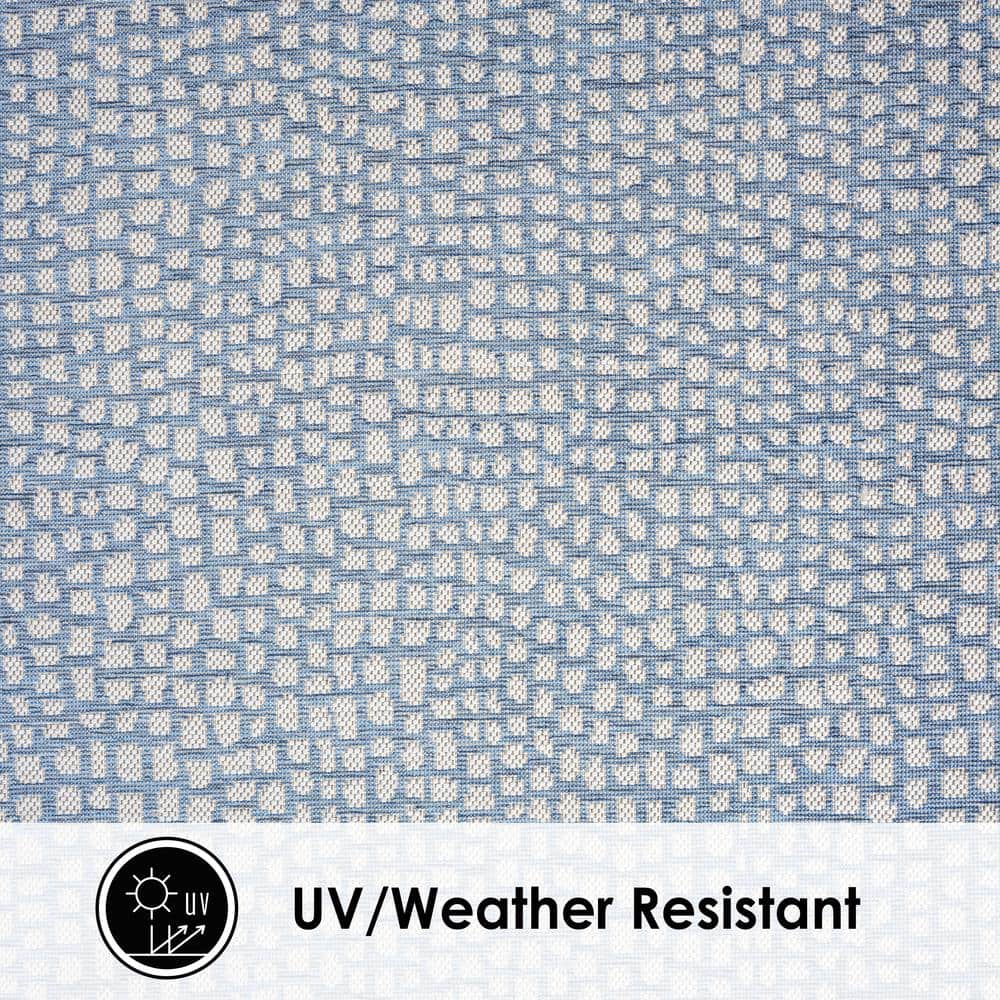 Marlin Blue & Beige 5' x 7' Reversible Synthetic Area Rug