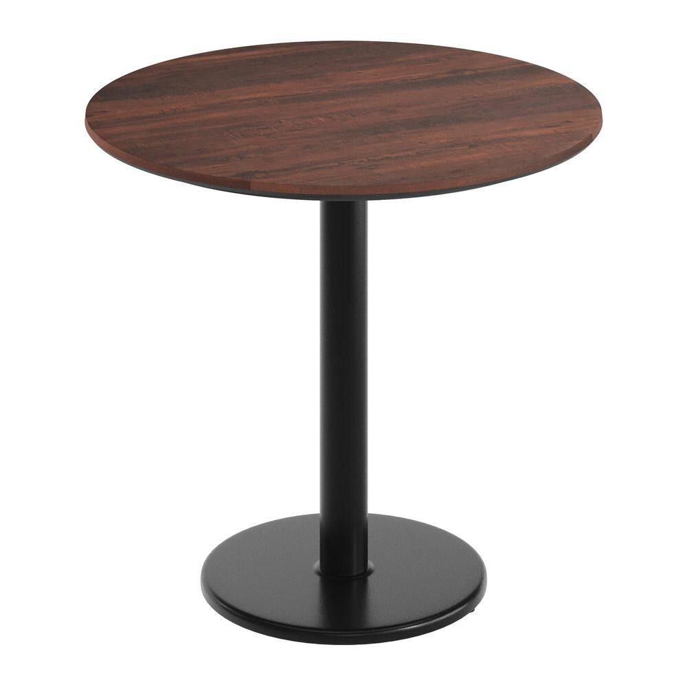 Acadia Dark Brown/Black Base Wood with TopGuard HPL Technology 31.25 in. Column Base Dining Table Seats 3 price history on PriceWatchPro