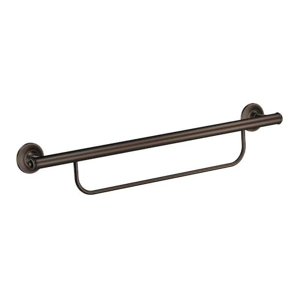 MOEN Home Care 24 in. x 1 in. Screw Grab Bar with Integrated Towel Bar in Old World Bronze
