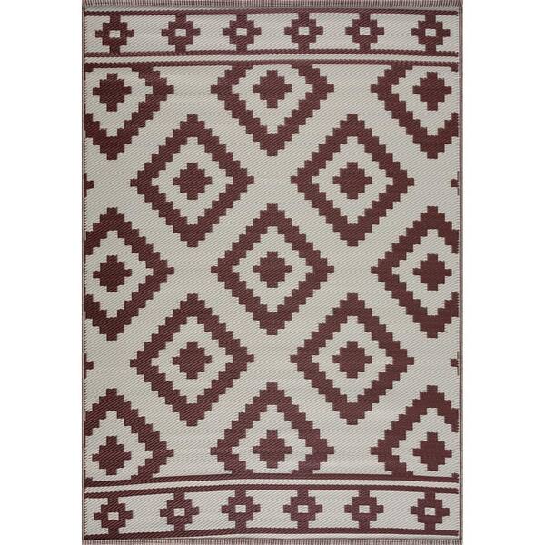 Floral Outdoor Rug for Patio 4'x6' Waterproof Plastic Straw Rug