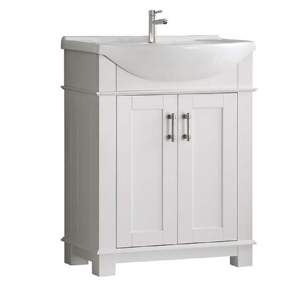 Reviews For Fresca Hudson 30 In W Traditional Bathroom Vanity In White With Ceramic Vanity Top In White With White Basin Fvnhd0103wh Cmb The Home Depot