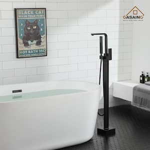 1-Handle Freestanding Tub Faucet with Handheld Shower Head in Oil Rubbed Bronze