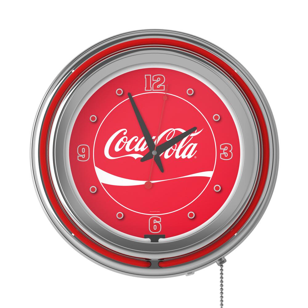 Coca-Cola Red Logo Lighted Analog Neon Clock COKE8DR-HD - The Home
