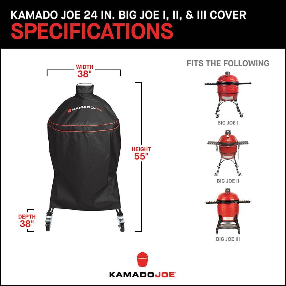 Kamado Joe Black Heavy Duty Polyester Grill Cover