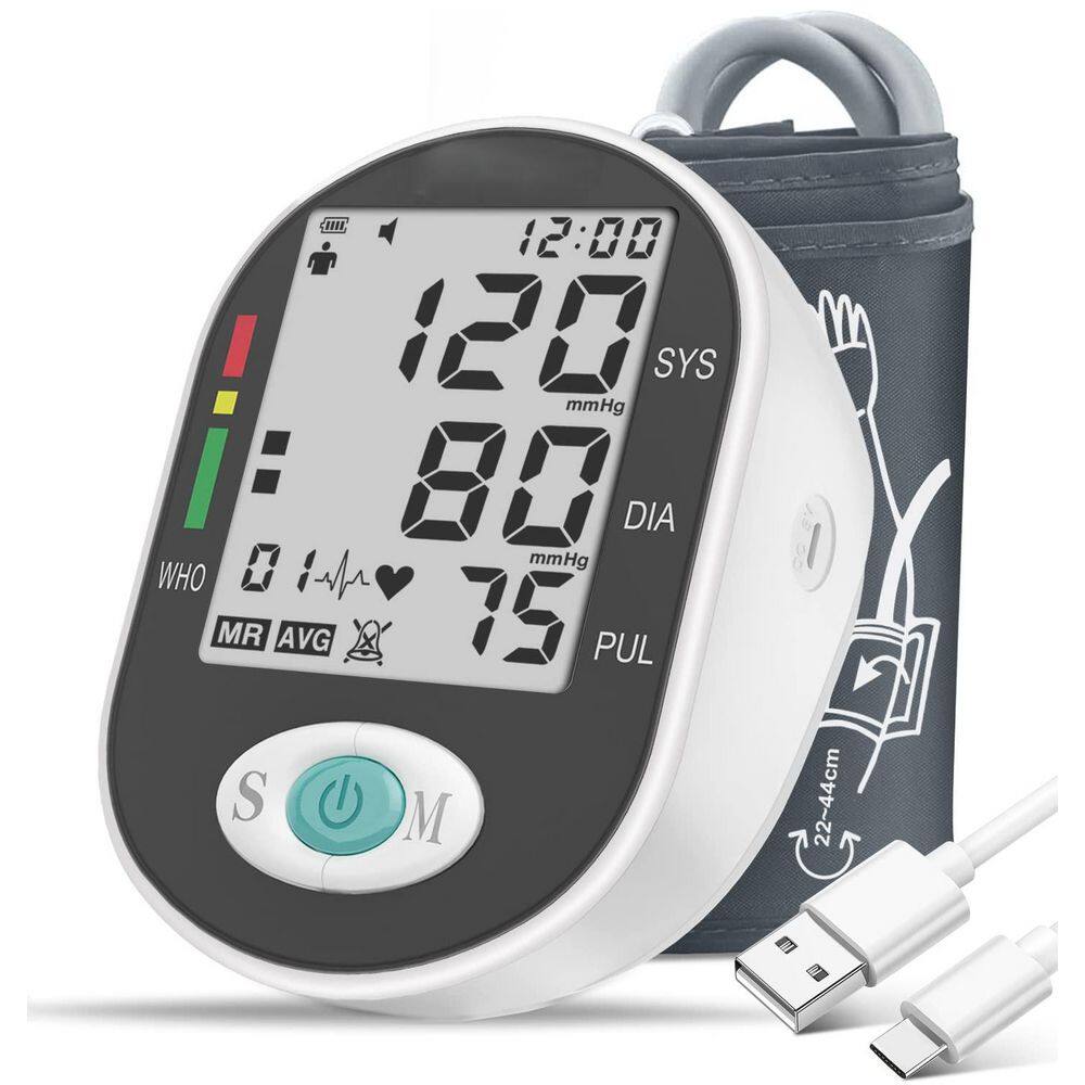 Large Cuff Upper Arm Blood Pressure Monitor with Voice Broadcast, 8.7''-17.3'', 2 Users 198 Memories