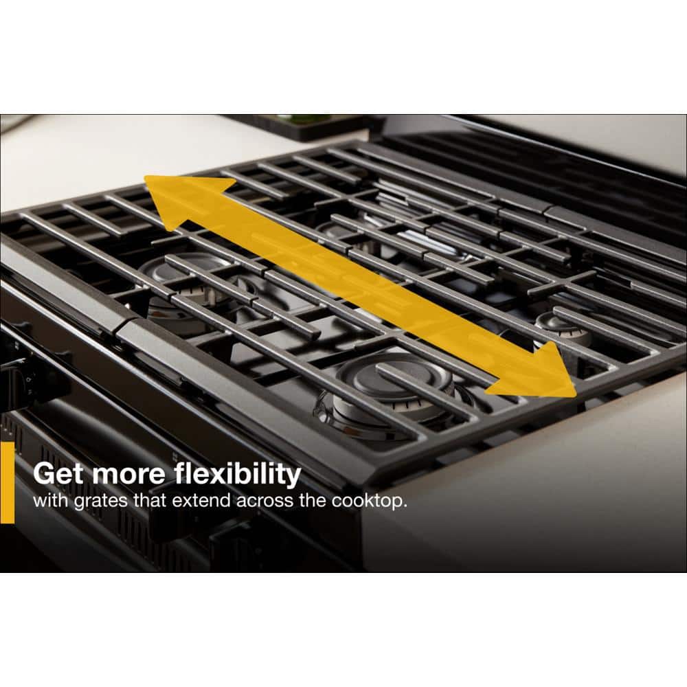 Whirlpool 30" Stainless Steel Freestanding Gas Range with 5 Burners