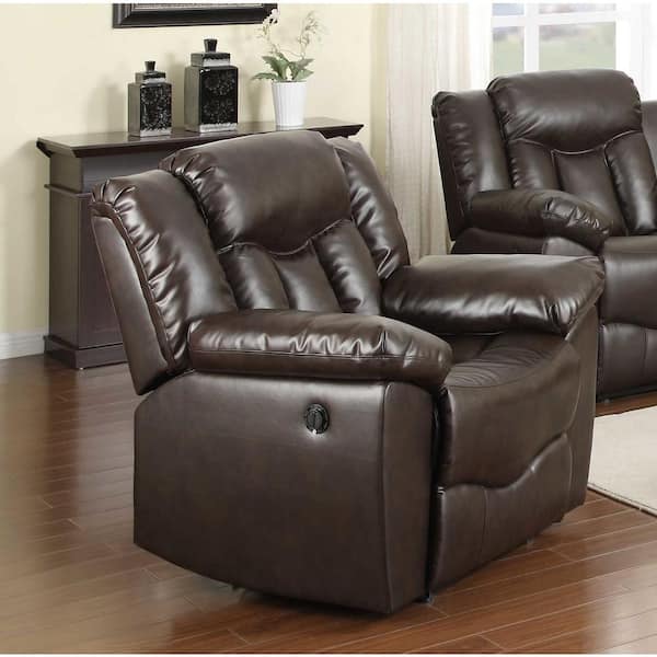 Brown Bonded Leather Recliner 71006 91, Brown Bonded Leather