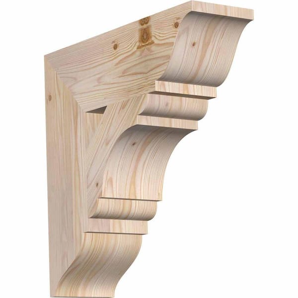 Ekena Millwork 5.5 in. x 20 in. x 20 in. Douglas Fir Olympic Traditional Smooth Bracket