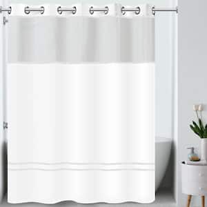Escape 71 in. W x 74 in. L Polyester Shower Curtain in White