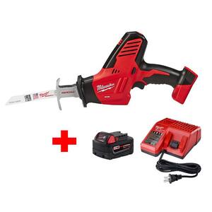 M18 18-Volt Lithium-Ion Cordless Hackzall Reciprocating Saw W/ M18 Starter Kit W/ (1) 5.0Ah Battery and Charger