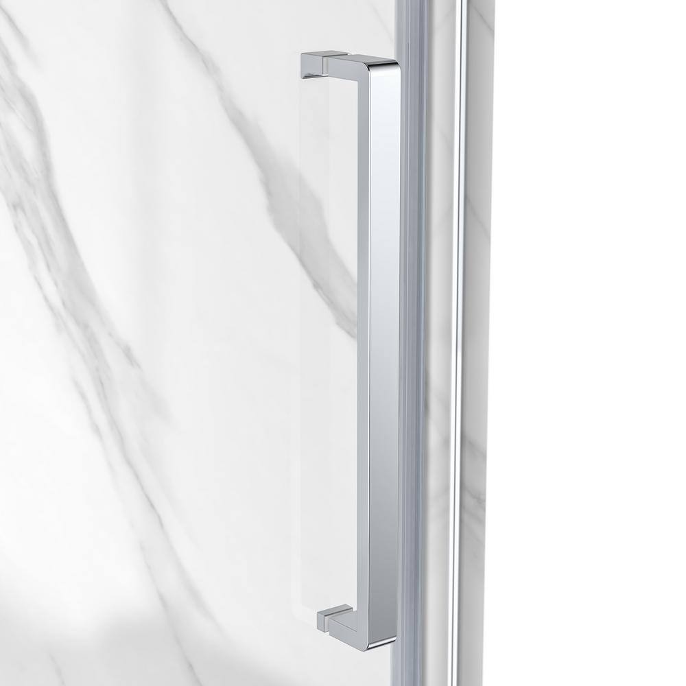 36'' W x 79'' H Chrome Neo-Angle Shower Kit with Marble Finish