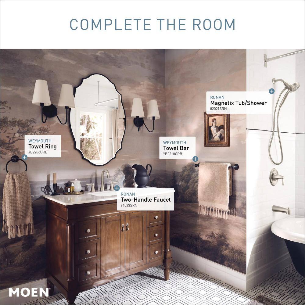 Ronan Spot Resist Brushed Nickel Two-Handle Widespread Bathroom Faucet